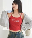 WEGO LADY'S グラフィックプリントカップインキャミ ウィゴー トップス ノースリーブ・タンクトップ ホワイト レッド ブラック