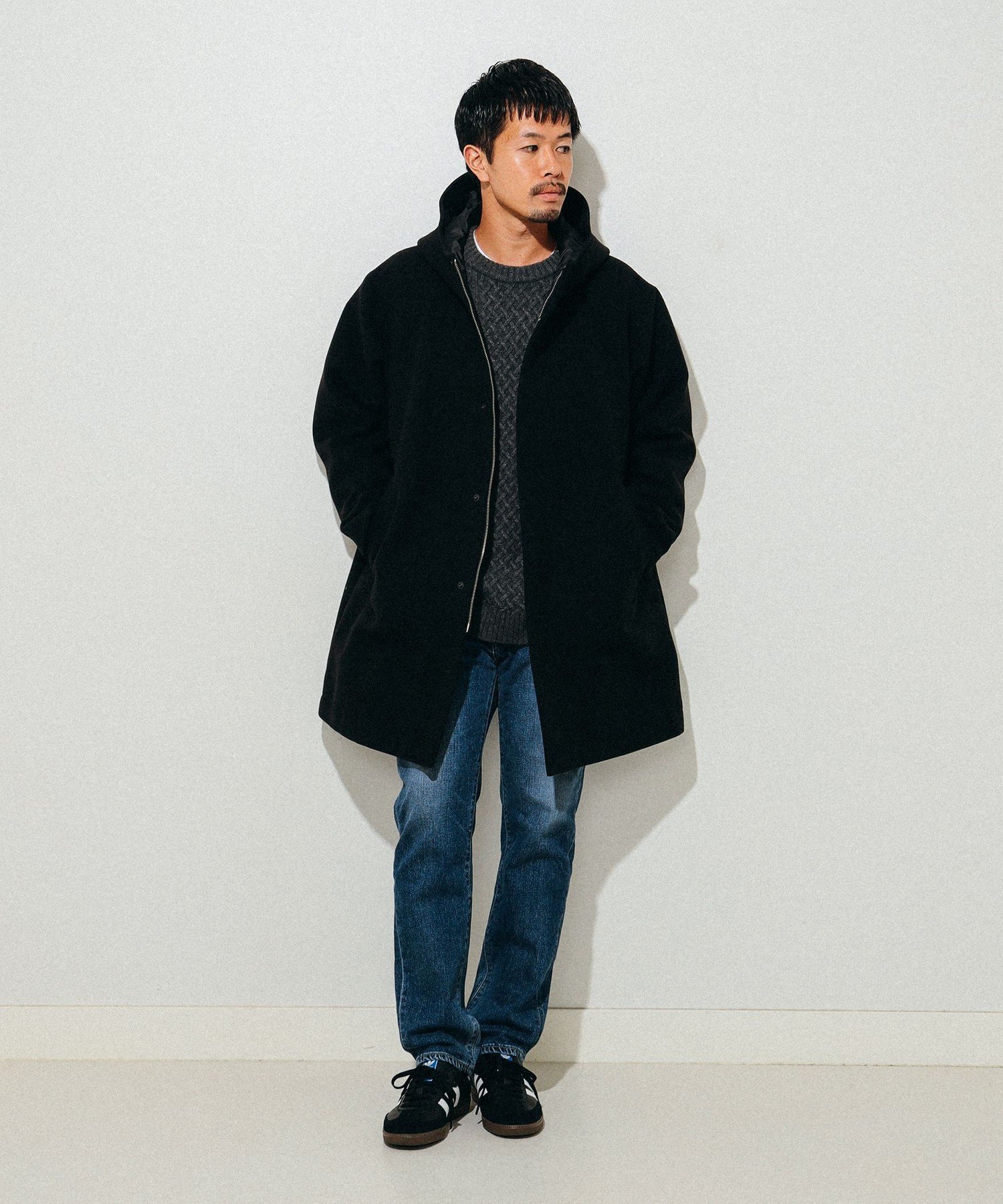 【SALE/50%OFF】BEAMS フリース フーデッド コート ビームス アウトレット ジャケット・アウター ダッフルコート グレー ブラック【送料無料】