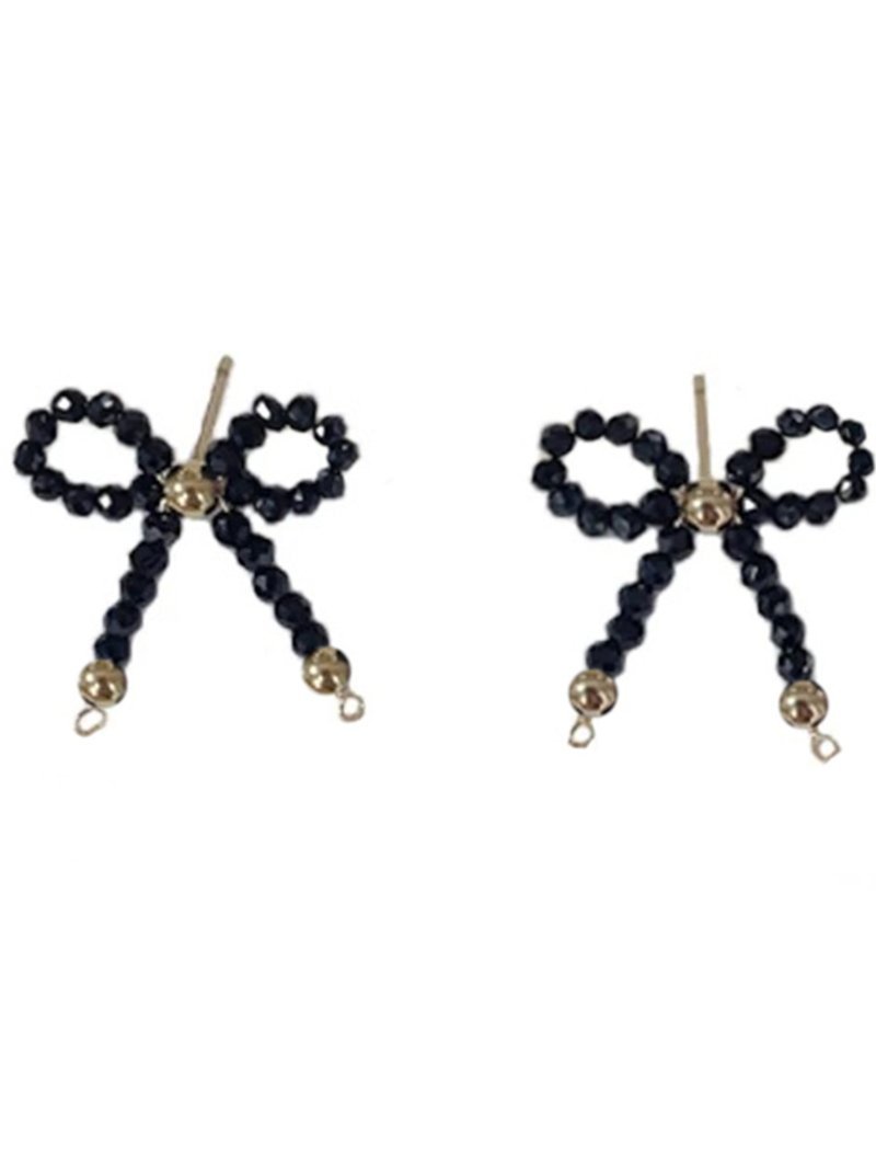 【SALE／33%OFF】Coo+i Coo+i/(W)ブラックビーズリボンピアス スレンダー アクセサリー・腕時計 ピアス ブラック