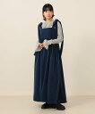 CAROLINA GLASER ベロア ショルダーリボン ワンピース カロリナ グレイサー ワンピース・ドレス ワンピース ブラック ブルー【送料無料】