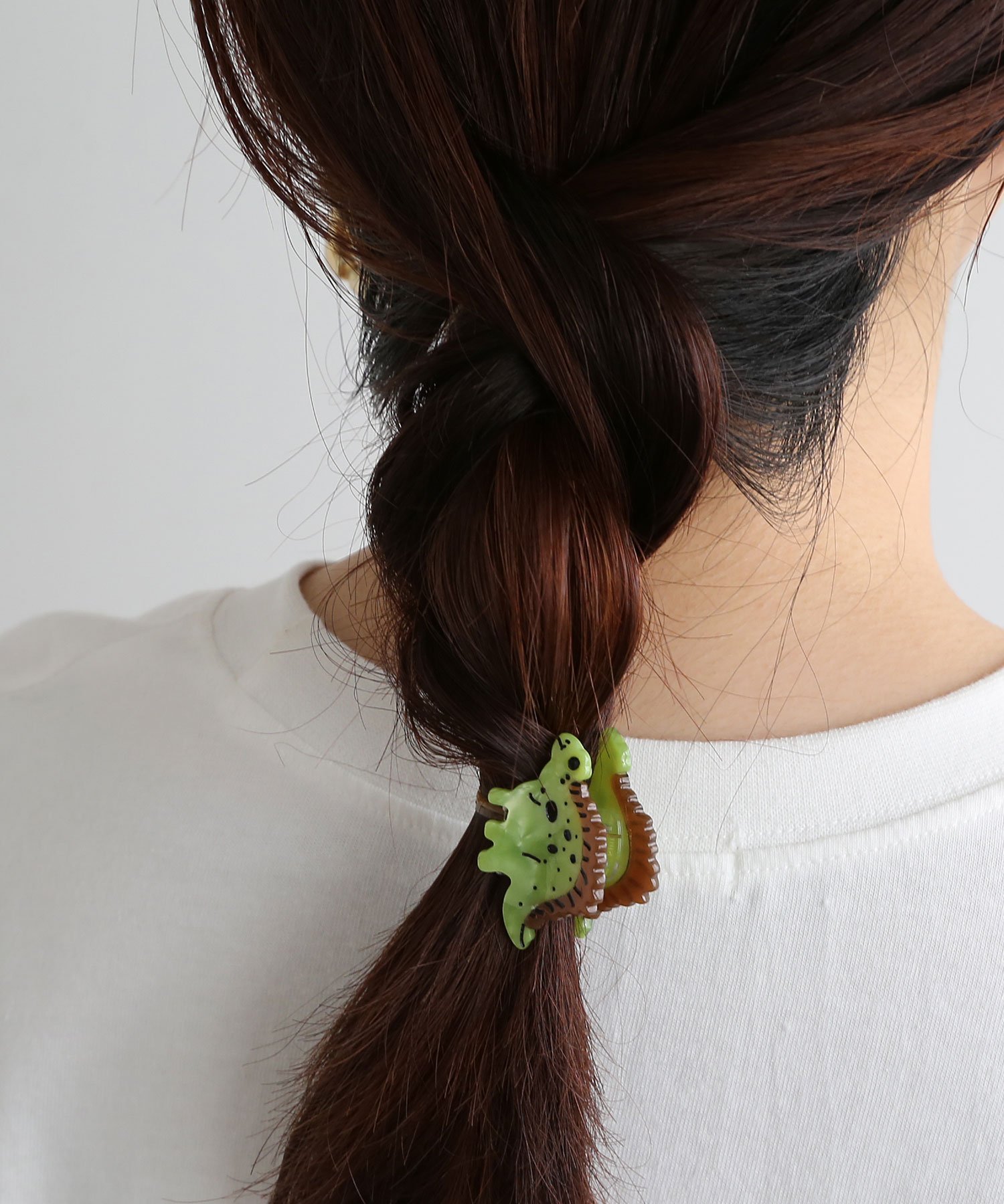 colleca la 恐竜ミニバンスクリップ コレカラ ヘアアクセサリー バレッタ・ヘアクリップ・ヘアピン ブルー グリーン