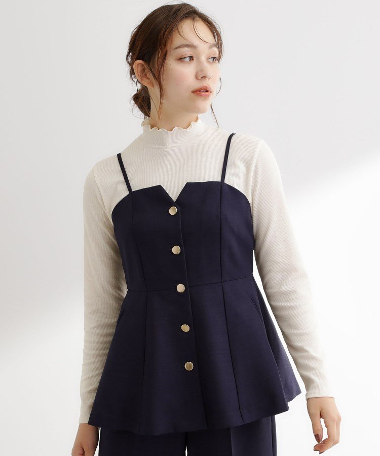 grove 毎日にちょうどいい,テレコメロータートルネック グローブ トップス カットソー・Tシャツ ブラッ..