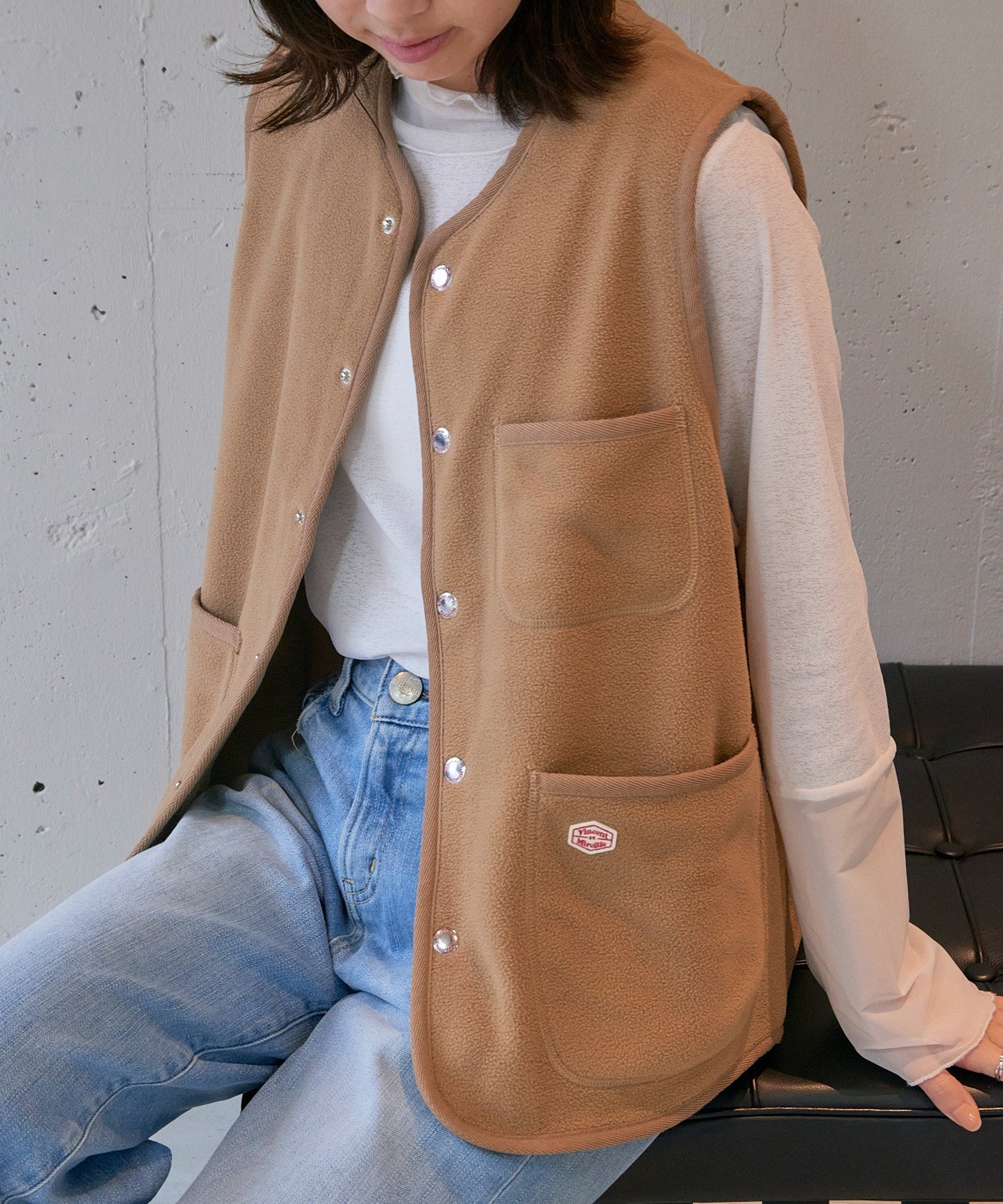 【SALE／5%OFF】Vincent et Mireille Vincent et Mireille/FLEECE VEST カセットチャート トップス ベ..