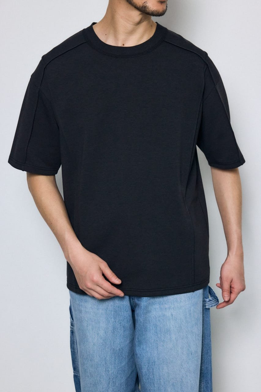 ポンチ切り替えデザイントップス アズールバイマウジー トップス カットソー・Tシャツ グレー ブラック ホワイト