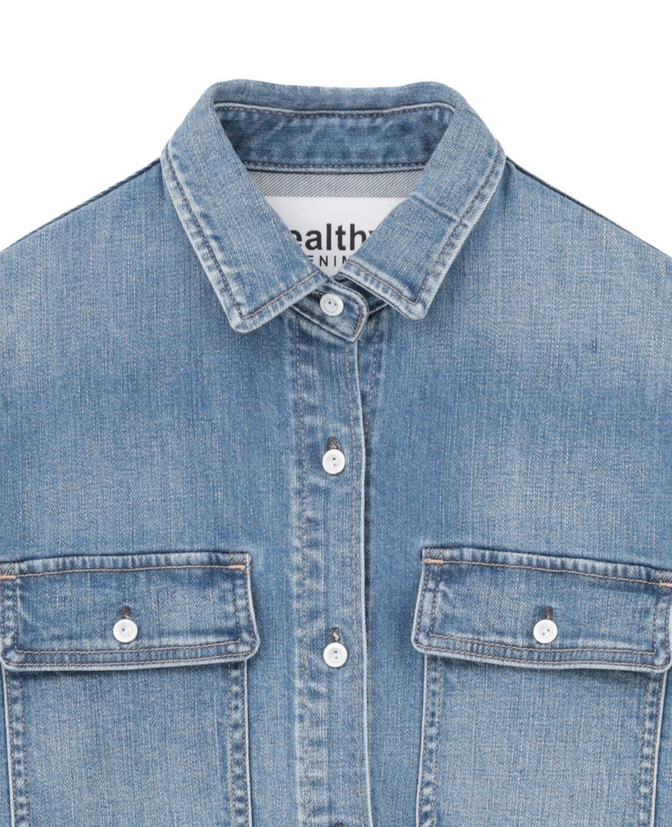 TIARA 【HEALTHY DENIM/ヘルシーデニム】デニムシャツ(Almond Milk) ティアラ パンツ ジーンズ・デニムパンツ ブルー