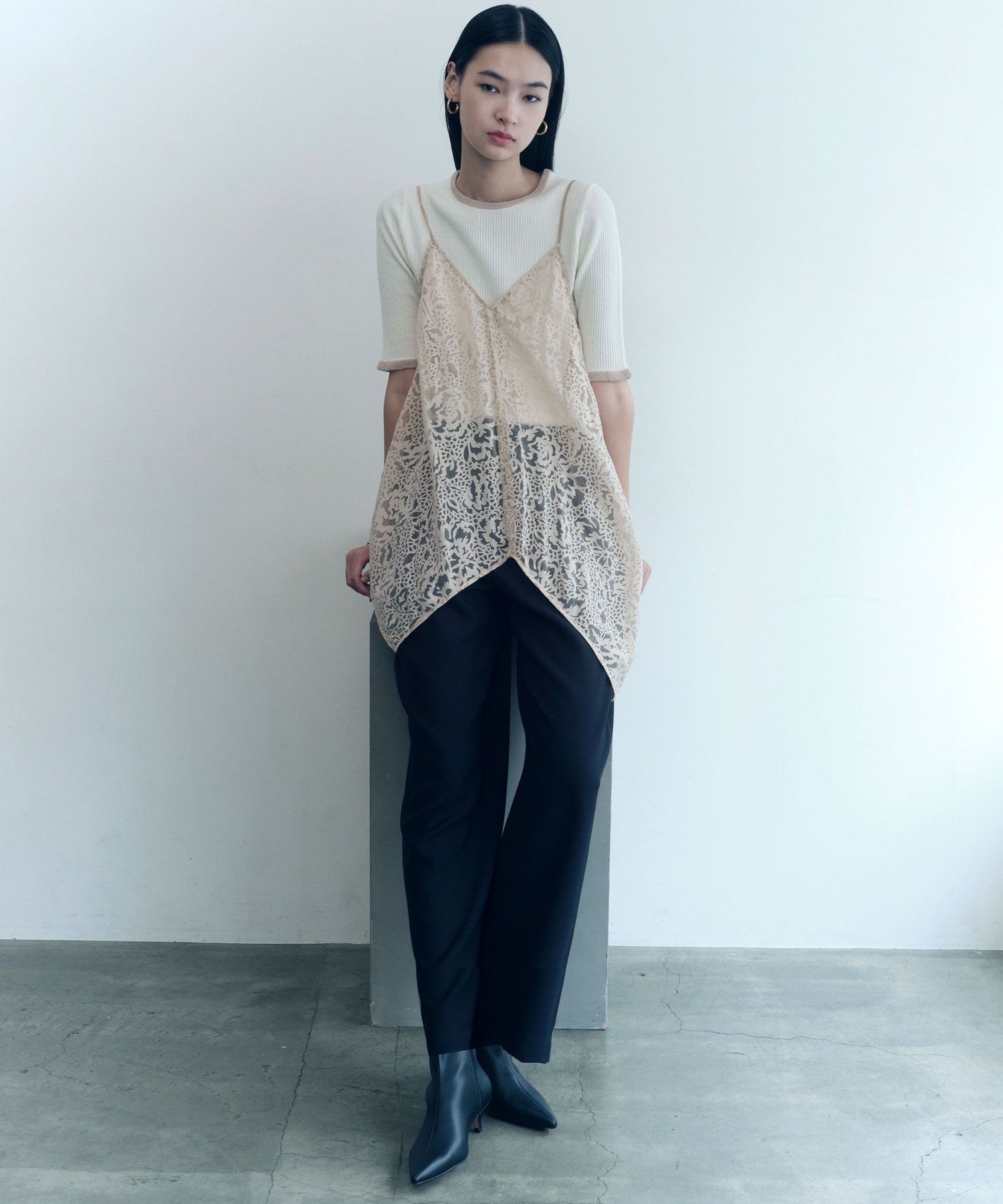 ＜SEASONAL COLLECTION＞IPEKER オパール キャミソール ブラウス ユナイテッドアローズ グリーンレーベルリラクシング トップス シャツ・ブラウス ベージュ