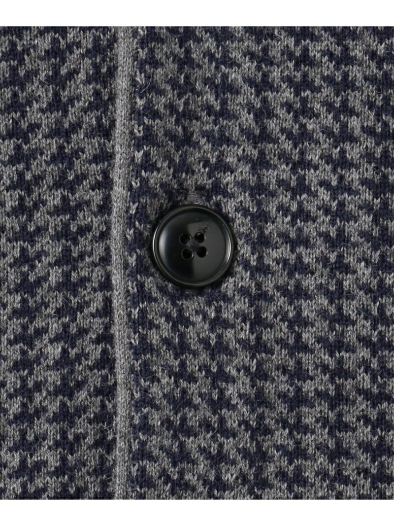 J. Press Cotton Cashmere Double Jacquard Sweater Waistcoat KROVBS0062: Grey