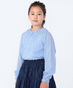 【SALE／40%OFF】SHIPS KIDS SHIPS KIDS:140~150cm / フリル カラー ジャカード ブラウス シップス トップス シャツ・ブラウス ブルー ホワイト【送料無料】