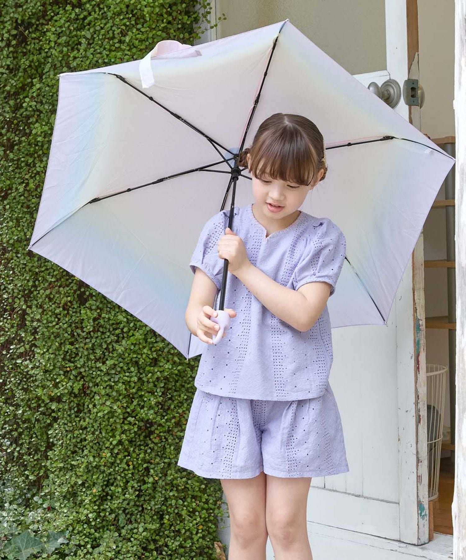 楽天Rakuten FashionBAYFLOW [UVカット機能付き]晴雨兼用折り畳み傘（KIDS） ベイフロー インテリア・生活雑貨 その他のインテリア・生活雑貨 パープル ブラック ピンク ホワイト グリーン カーキ ネイビー