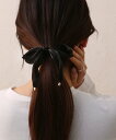 【SALE/70%OFF】colleca la ワイヤーリボンヘアゴム コレカラ ヘアアクセサリー ヘアゴム ベージュ ブラック