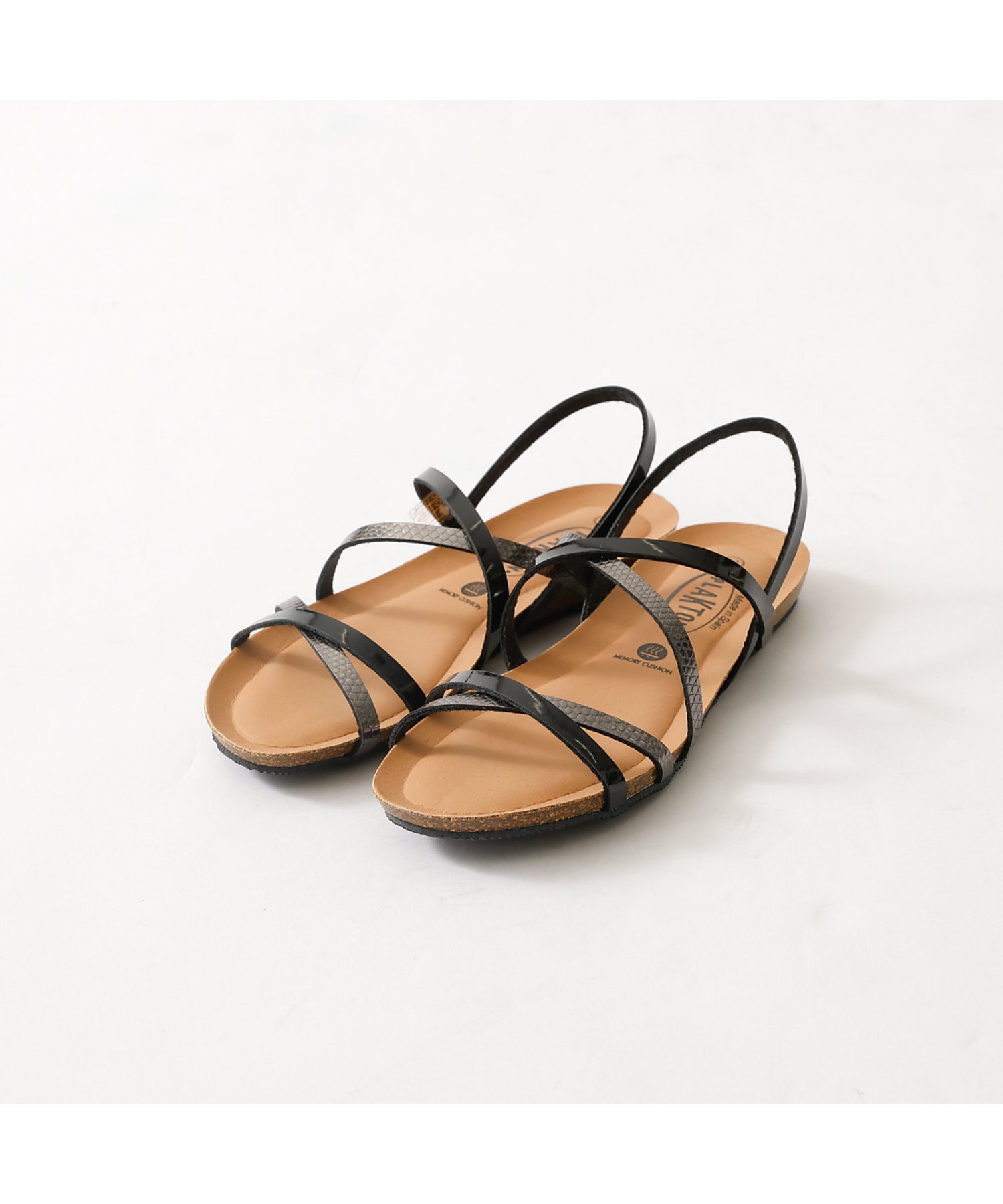 Rouge vif la cle 【PLAKTON/プラクトン】クロスストラップサンダル【WEB限定】 ルージュ・ヴィフ ラクレ シューズ・靴 サンダル ブラック
