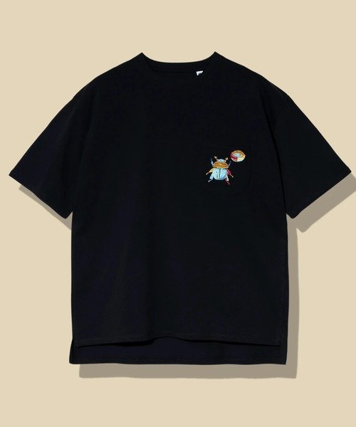 シリコンバイオ 色々ポケット刺繍 BIG TEE (MENS/WOMENS) ゴースローキャラバン トップス カットソー・Tシャツ ベージュ グリーン ブラック