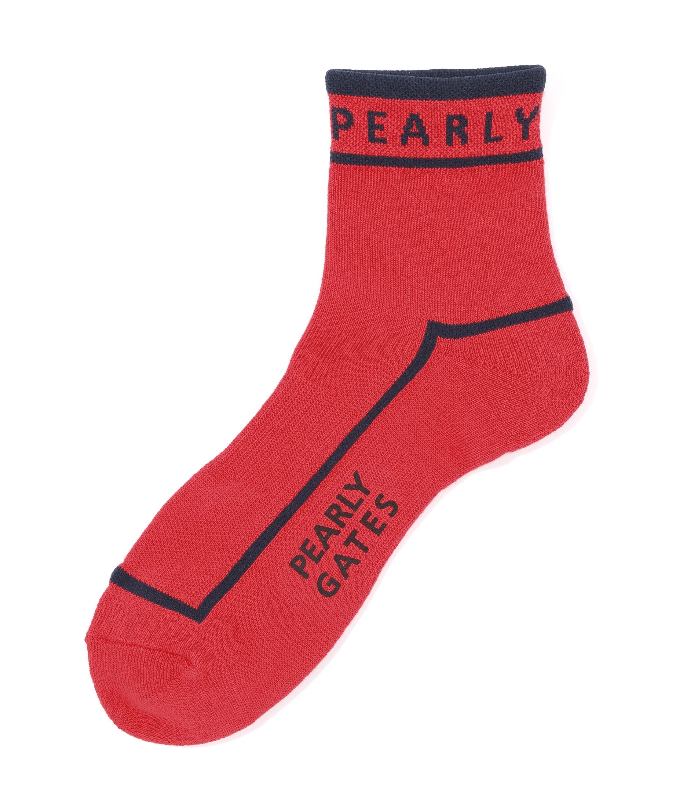 PEARLY GATES パイピングショートソックス (MENS) パーリーゲイツ 靴下・レッグウェア 靴下 ネイビー ホワイト レッド