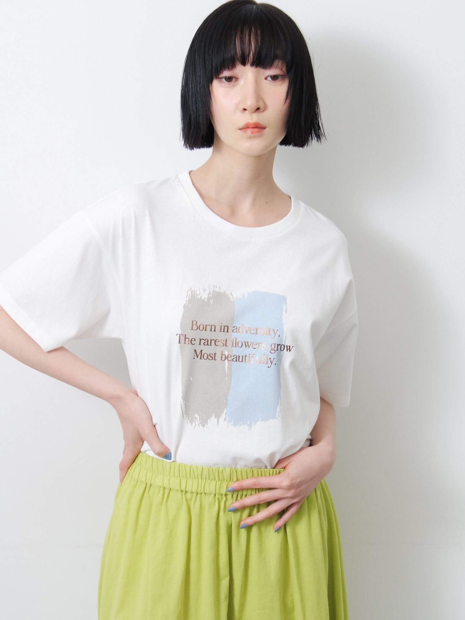 Samansa Mos2 ◇【接触冷感】アソート箔プリントTシャツ サマンサモスモス トップス カットソー・Tシャツ グレー ホワイト