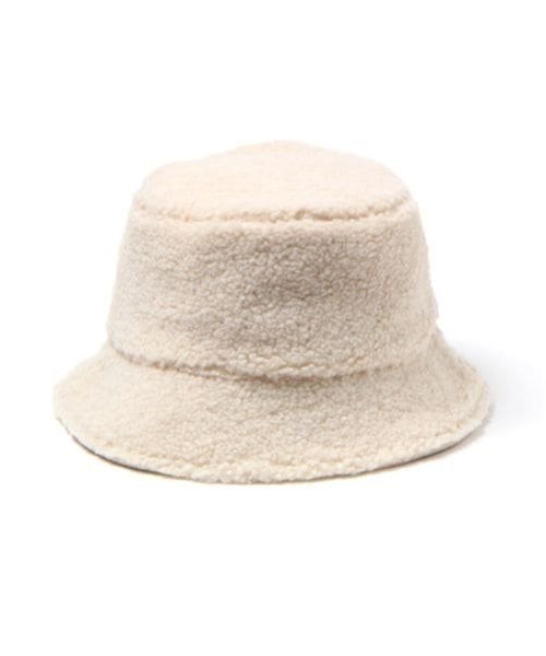 【SALE／30%OFF】GLOBAL WORK (W)リバーシブルボアバケハ グローバルワーク 帽子 ハット ブラック ベージュのサムネイル