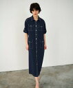 GRACE CONTINENTAL 配色ステッチワークシャツワンピース グレースコンチネンタル ワンピース・ドレス シャツワンピース ネイビー ホワイト【送料無...