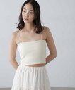 FREE'S MART カップ付きショート丈キャミソール フリーズ マート トップス カットソー・Tシャツ ホワイト ブラック グレー