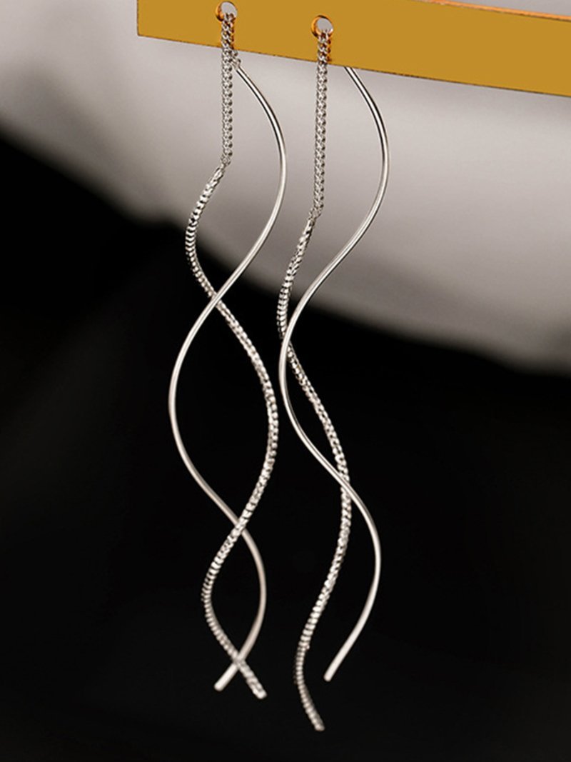 【SALE／20%OFF】Coo+i Coo+i/(W)ツイストチェーンピアス アメリカンピアス スレンダー アクセサリー・腕時計 ピアス シルバー
