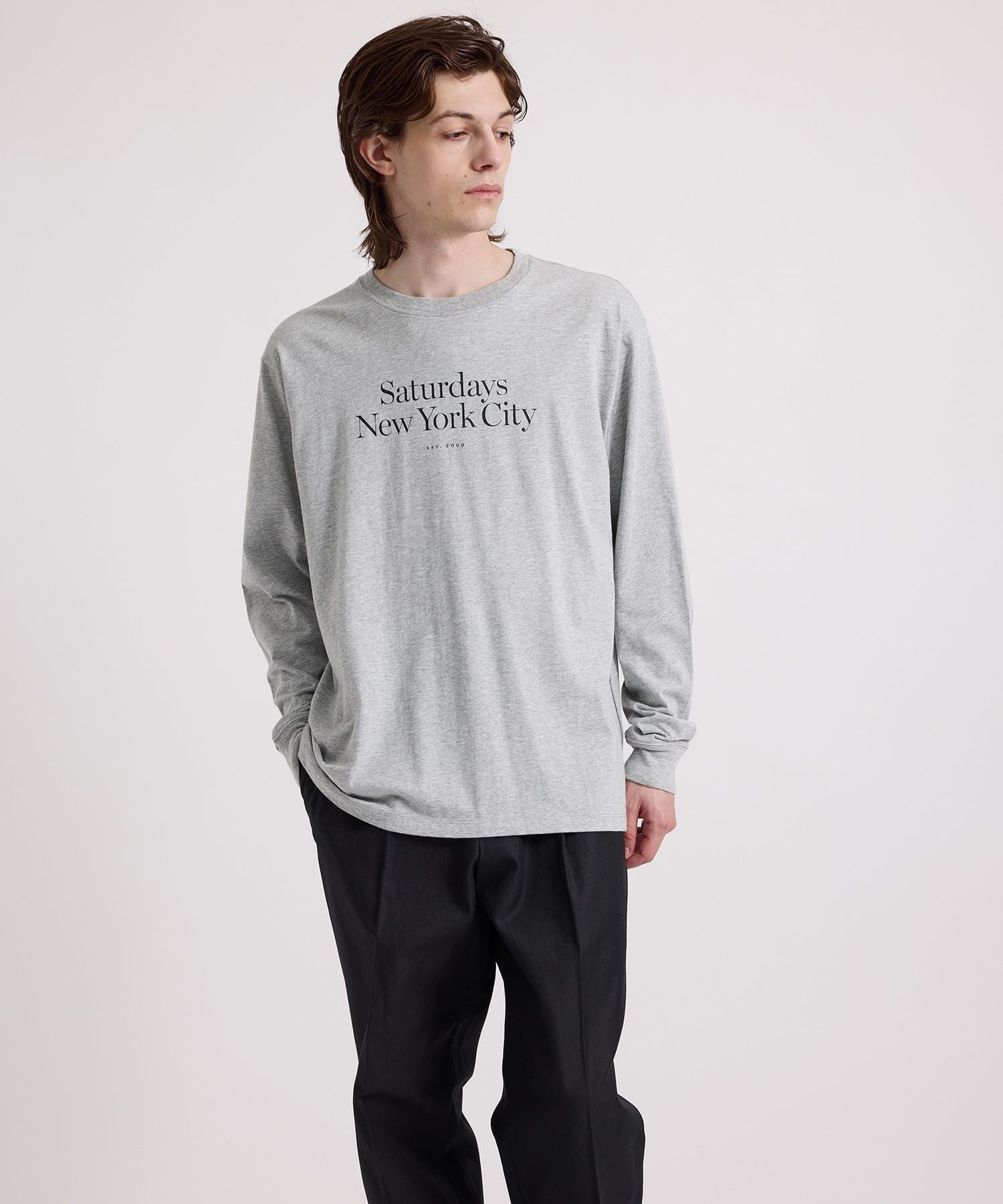 Saturdays NYC Miller Standard LS Tee サタデーズ　ニューヨークシティ トップス カットソー・Tシャツ イエロー グレー【送料無料】