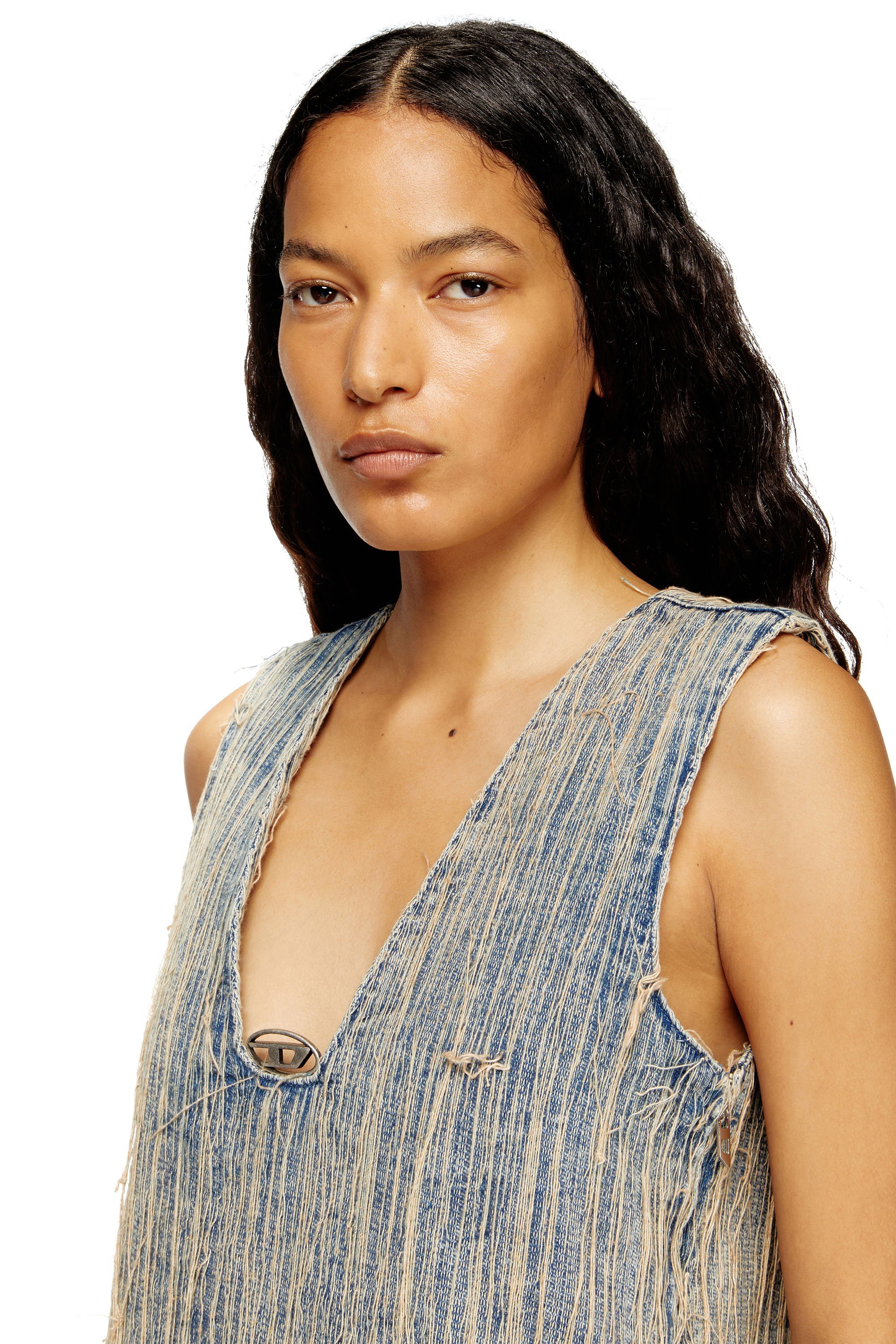 ウィメンズ デニムドレス DE-LARIS-DRESS-S2 ディーゼル ワンピース・ドレス ドレス ブルー