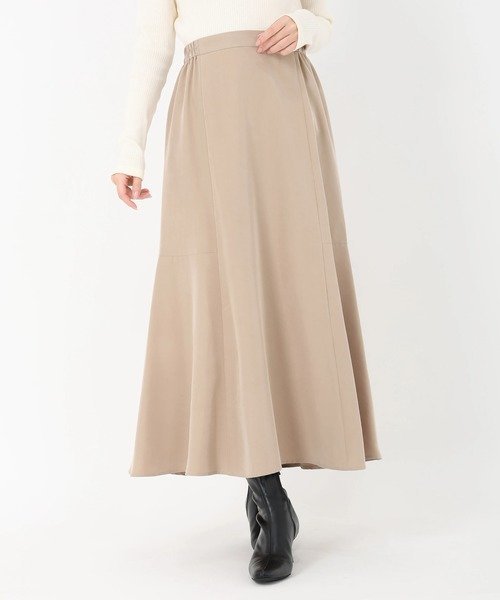 ICHIE フレアーヘムナロースカート ストロベリーフィールズ スカート その他のスカート ネイビー ベージュ【送料無料】