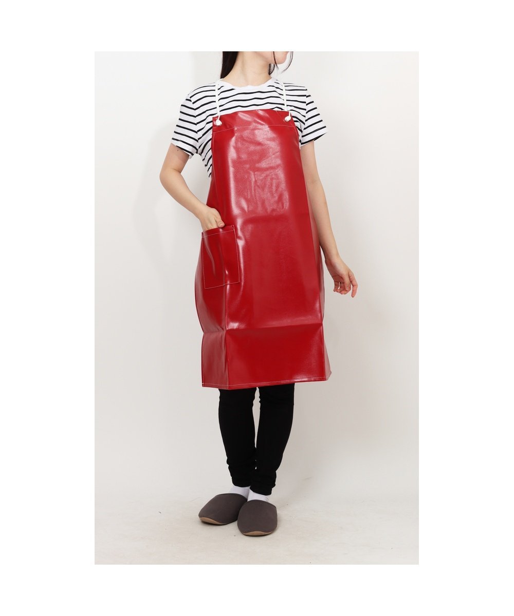 BACKYARD FAMILY レザーエプロン ローラ 食器・調理器具・キッチン用品 エプロン ネイビー ブラック レッド