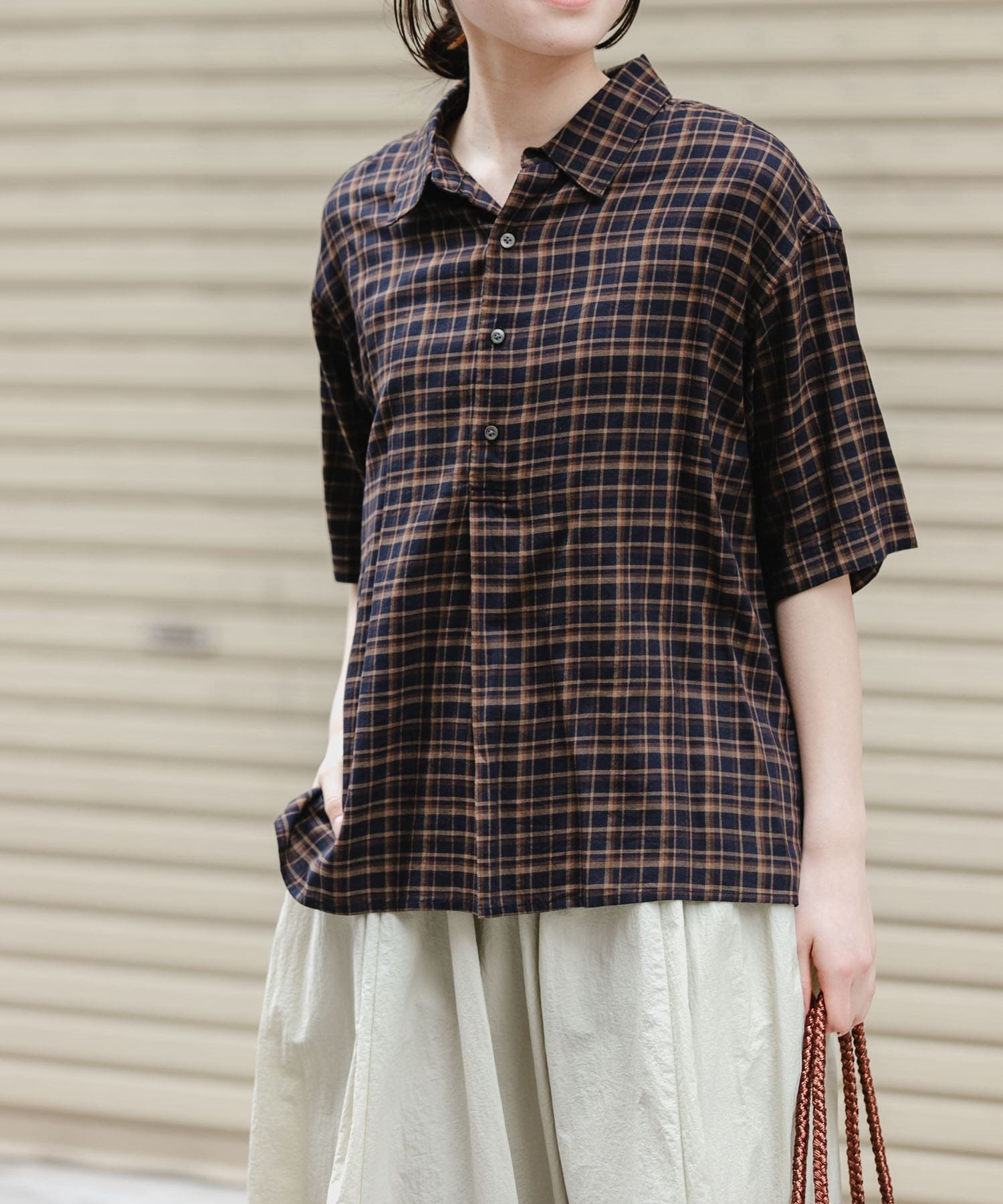 URBAN RESEARCH DOORS FORK&SPOON コットンレーヨンチェックシャツ アーバンリサーチドアーズ トップス シャツ・ブラウス ホワイト グレー【送料無料】