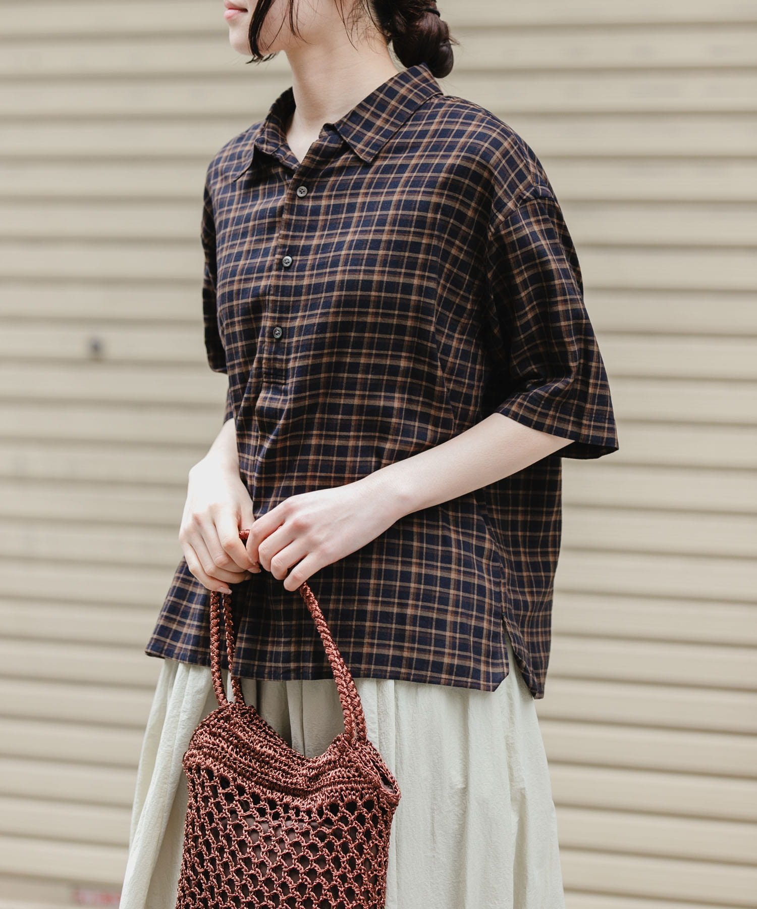 URBAN RESEARCH DOORS FORK&SPOON コットンレーヨンチェックシャツ アーバンリサーチドアーズ トップス シャツ・ブラウス ホワイト グレー【送料無料】