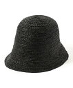 TOMORROWLAND KIJIMA TAKAYUKI RAFFIA BRAID CROCHET トゥモローランド 帽子 ハット ベージュ ブラック【送料無料...