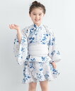 SOUBIEN 浴衣セット 子供 セパレート(上着+ワンピース+帯) ソウビエン 着物・浴衣・和装小物 浴衣 ネイビー【送料無料】