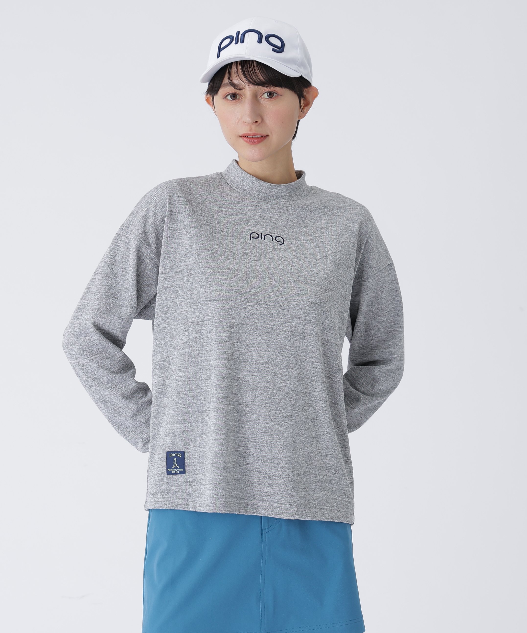 PING APPAREL 引き揃え天竺ドライミックス長袖ハイネックカットソー ＜LADIES LINE＞ (LADIES) ピン アパレル トップス その他のトップス ネイビー ホワイト イエロー グレー【送料無料】