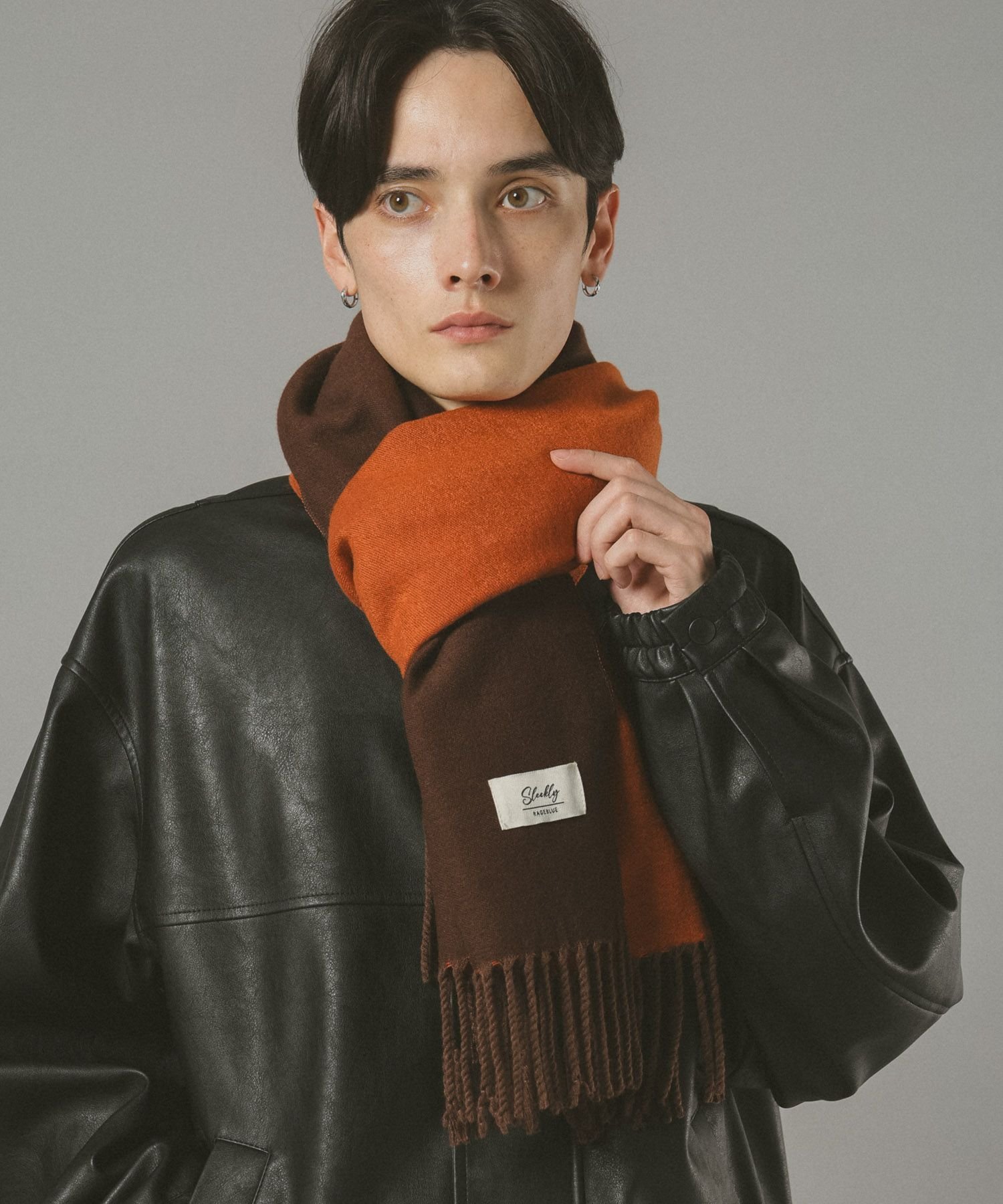 RAGEBLUE 【ウォッシャブル】リバーシブル/カシミアタッチマフラー レイジブルー ファッション雑貨 マ..