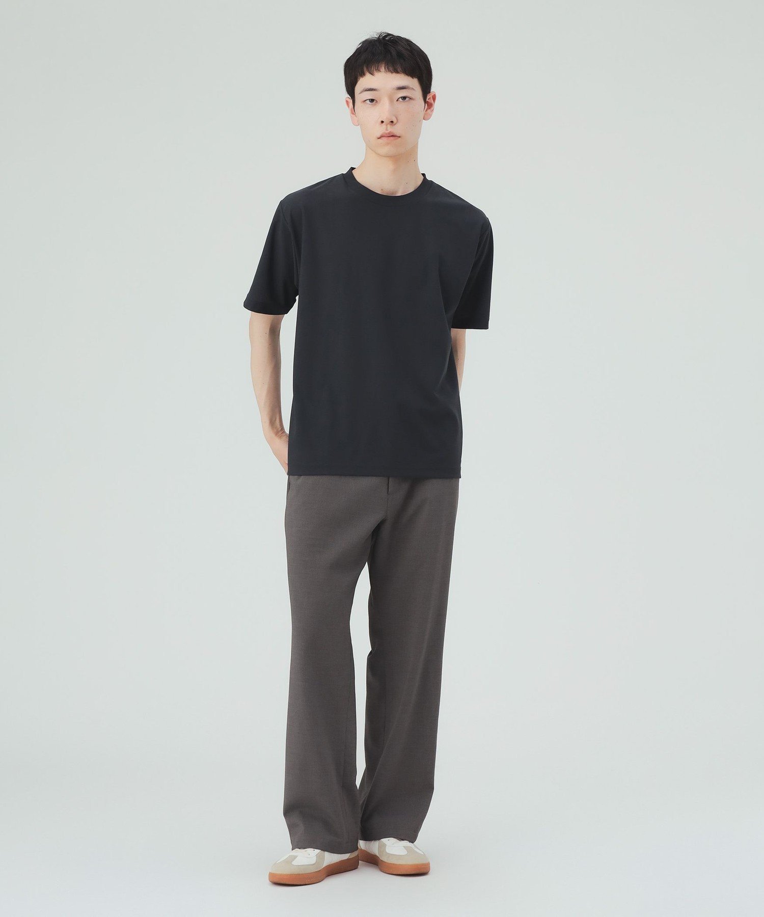 MEN 【7/24値下げ】梨地 ベーシック Tシャツ(吸水速乾) 梅雨対策 ビームス ハート トップス カットソー・Tシャツ ネイビー ブラウン