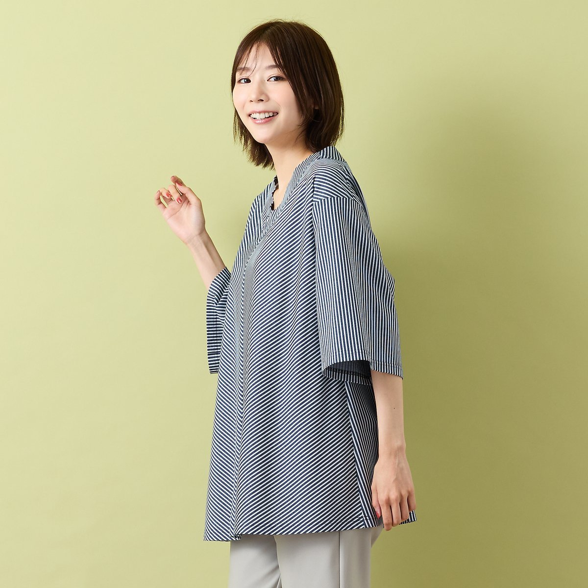 PISANO 【手洗いOK・接触冷感】J-CAMICIE・Aラインカットソー ピサーノ トップス カットソー・Tシャツ ブラック ネイビー