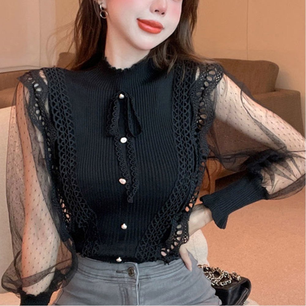 【SALE／30%OFF】Aimoon ブラウストップス プルオーバー 異素材 ミニミニストア トップス シャツ・ブラ..