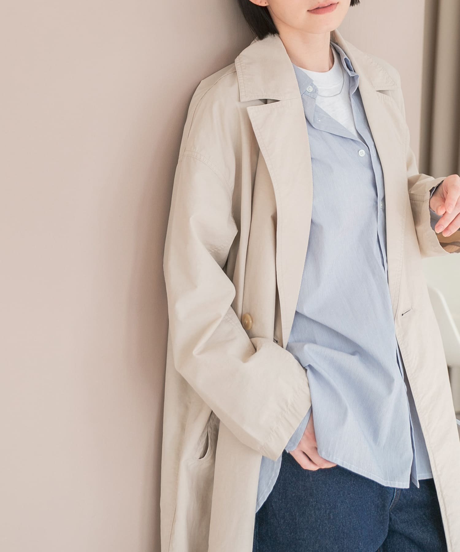 【SALE／10%OFF】URBAN RESEARCH DOORS FORK&SPOON オーバーライトミドルコート アーバンリサーチドアーズ ジャケット・アウター その他のジャケット・アウター ベージュ ネイビー ブラック【送料無料】のサムネイル