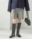 SHIPS WOMEN 《予約》<手洗い可能>ウォッシャブル ウール チェック ハーフ パンツ シップス パンツ その他のパンツ ブラウン グレー【送料無料】