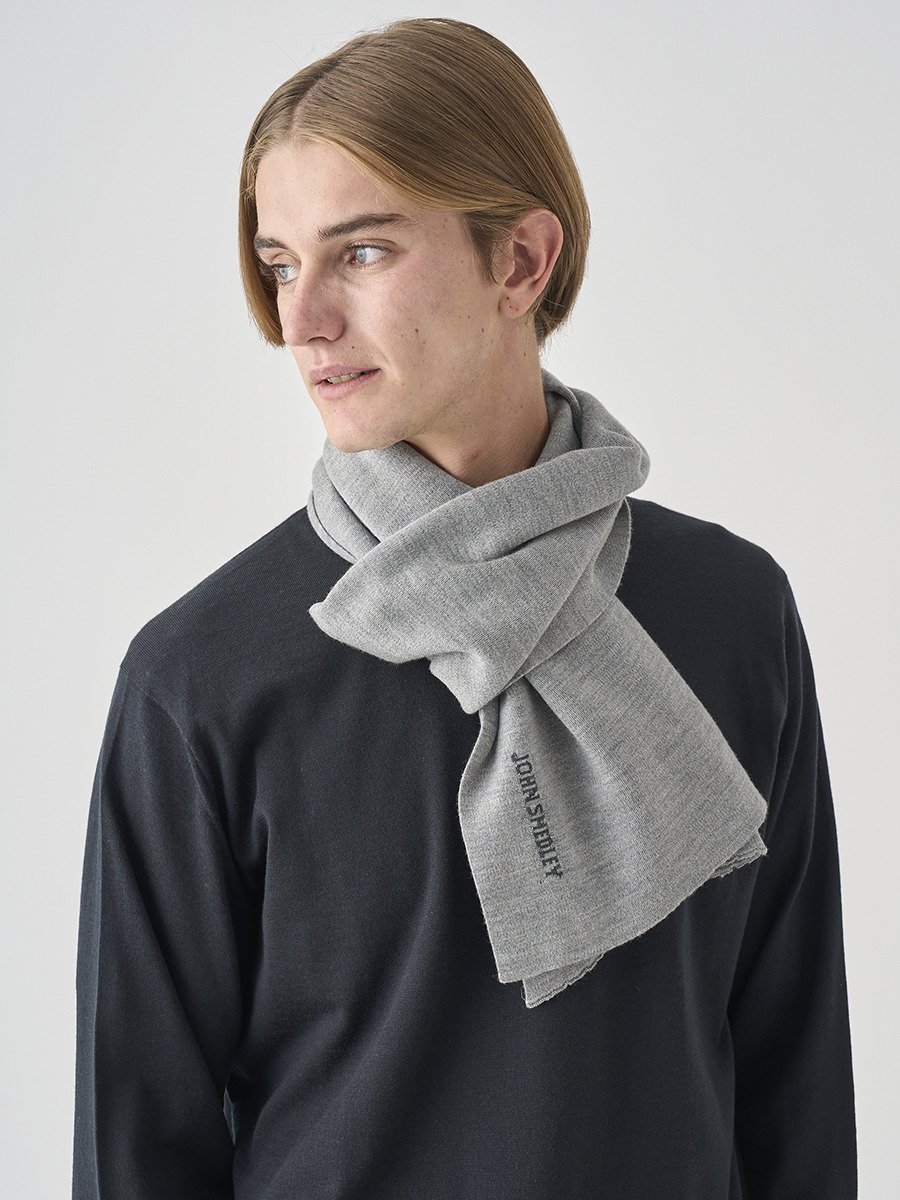 JOHN SMEDLEY JSロゴインターシャ ニットマフラー ｜ A4846 ｜ 24G ジョンスメドレー ファッション雑貨..