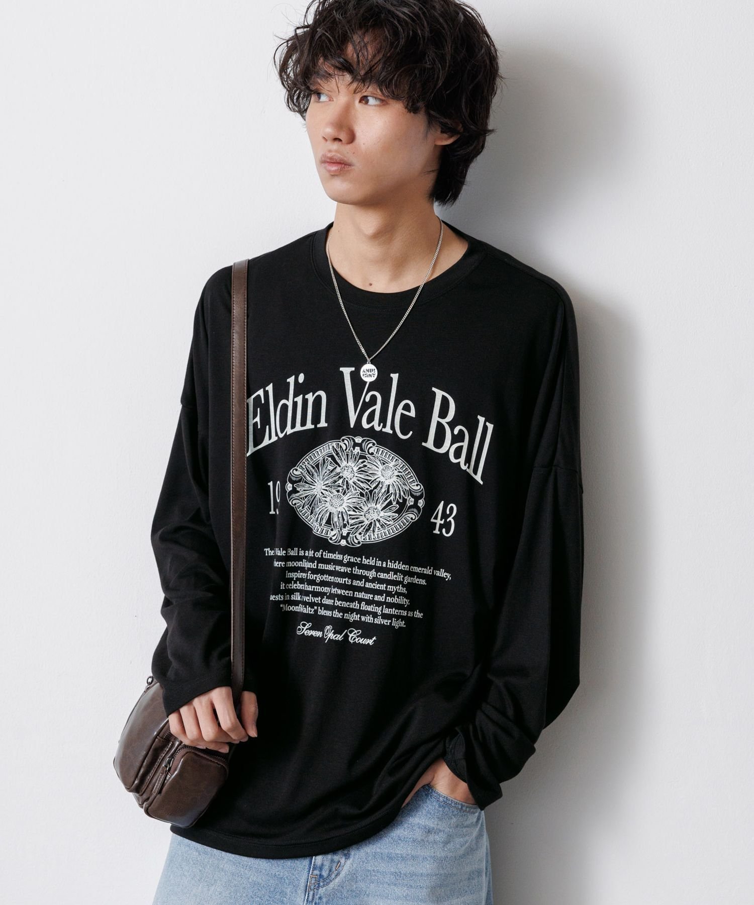 PAGEBOYLIM 【PBLIM】フラワーシアーロンT ページボーイ トップス カットソー・Tシャツ ブルー ホワイト ブラック