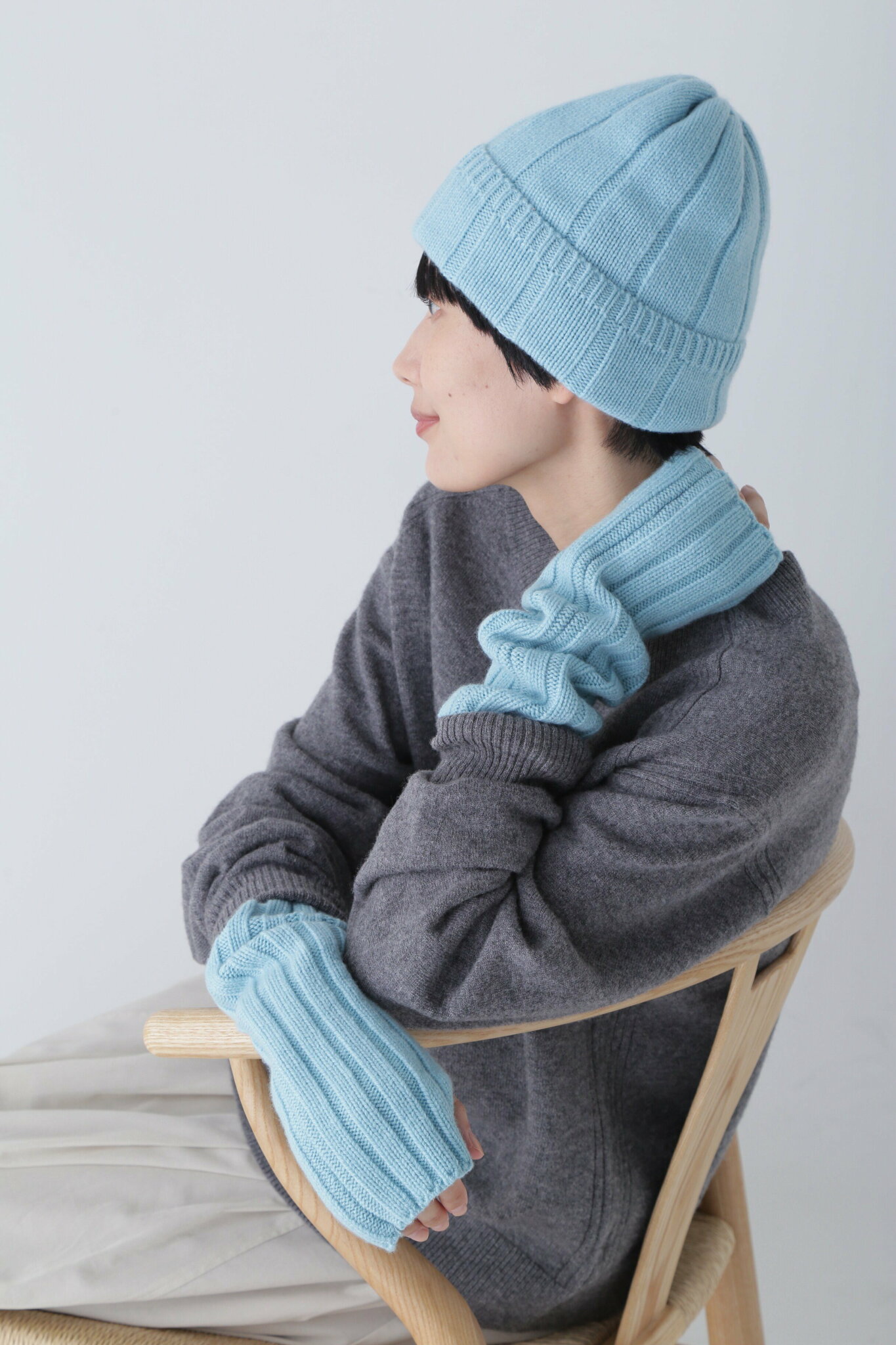 【SALE/50%OFF】human woman ◆カシミヤニット帽 ヒューマン ウーマン 帽子 その他の帽子 グレー ブルー【送料無料】