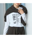 Rouge vif la cle リラックスロゴロンT(IL FAIT) ルージュ・ヴィフ ラクレ トップス カットソー・Tシャツ グレー ピンク【送料無料】