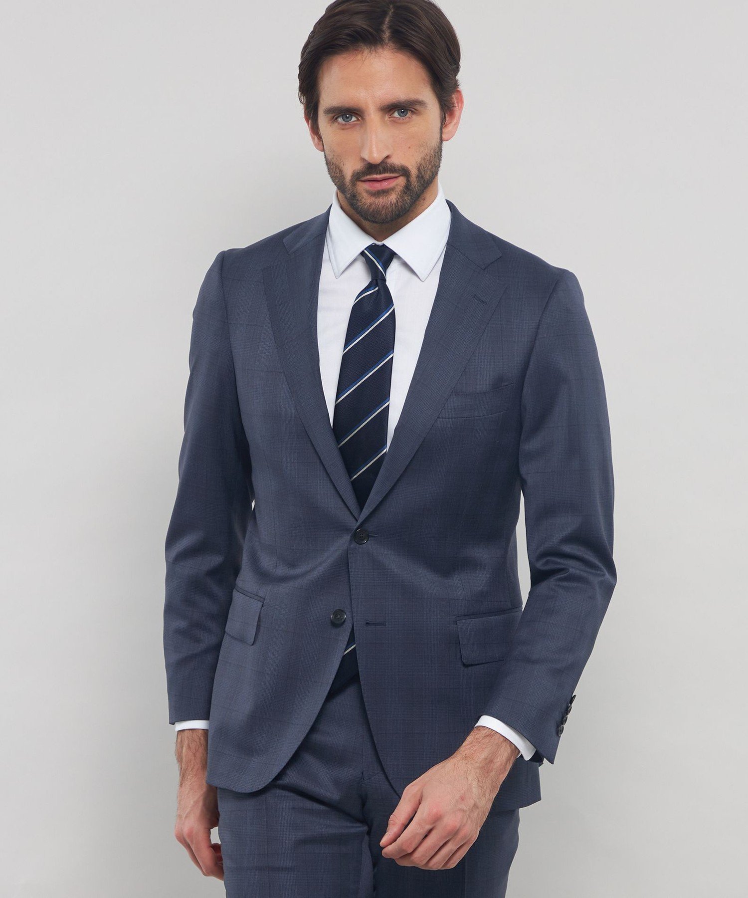 MACKINTOSH LONDON 【NEW BRIDGE】【LoroPiana Fabric】グレンチェックスーツ マッキントッシュ ロンドン スーツ・フォーマル スーツジャケット ネイビー【送料無料】