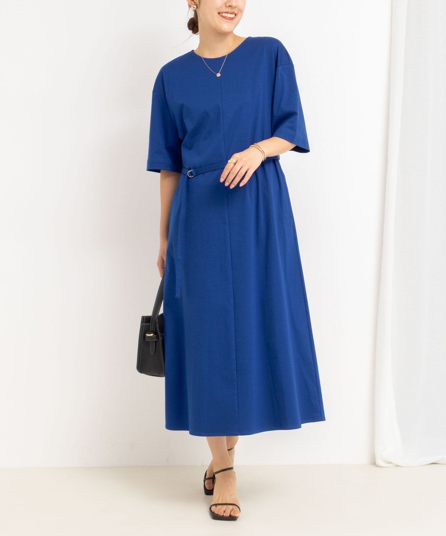 【SALE／40%OFF】NOLLEY'S ウォッシャブルシルケットスムース5分袖ワンピース ノーリーズ ワンピース・..