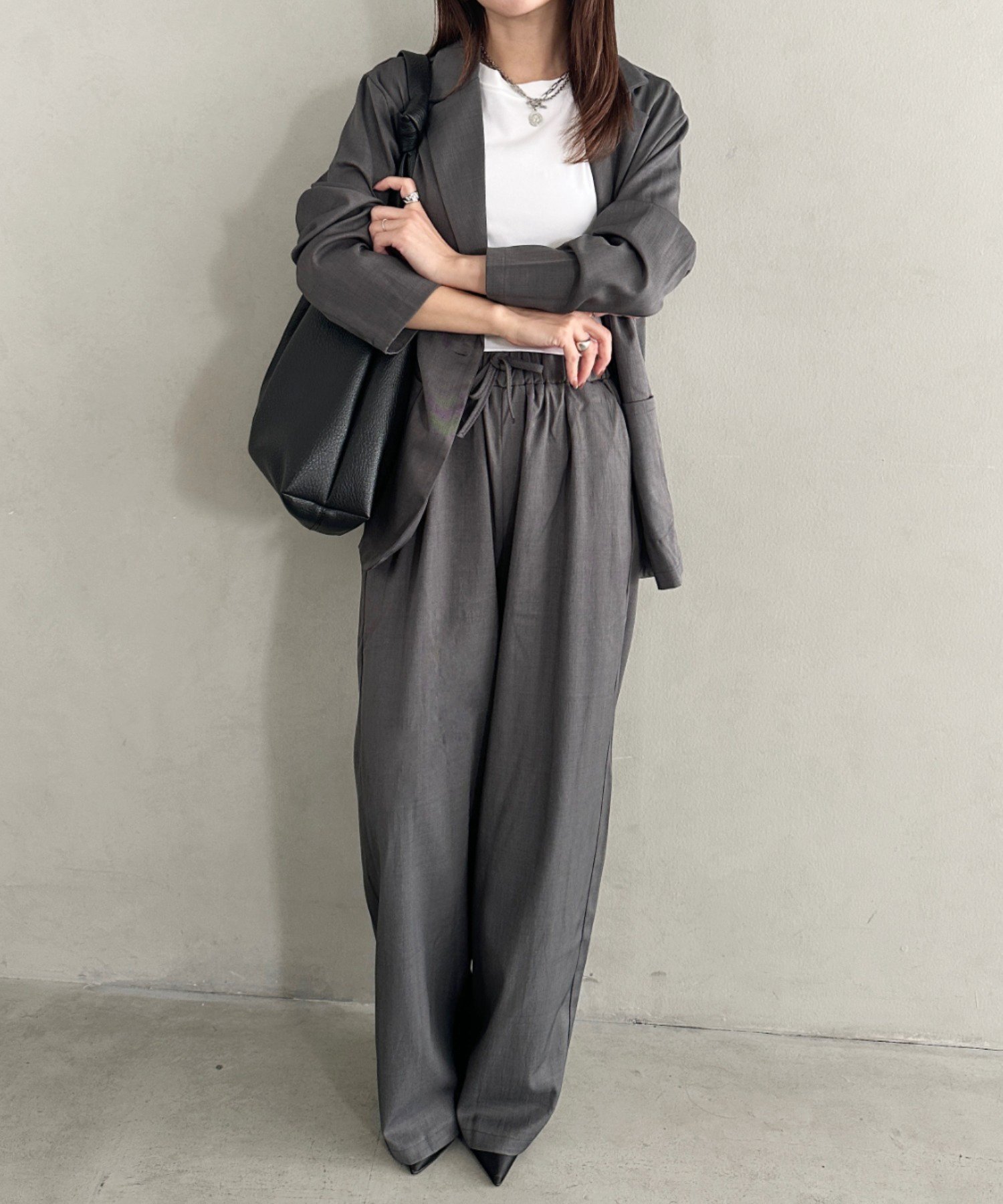 【SALE／18%OFF】MYMOOD. 【2点セット】オーバーシルエットジャケットパンツセット...