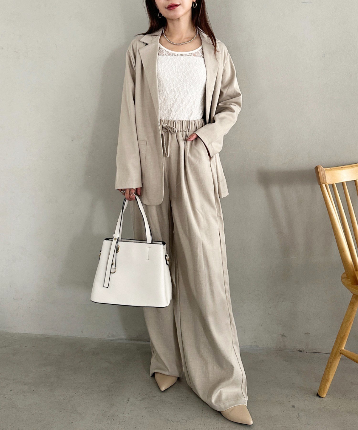 【SALE／18%OFF】MYMOOD. 【2点セット】オーバーシルエットジャケットパンツセット...