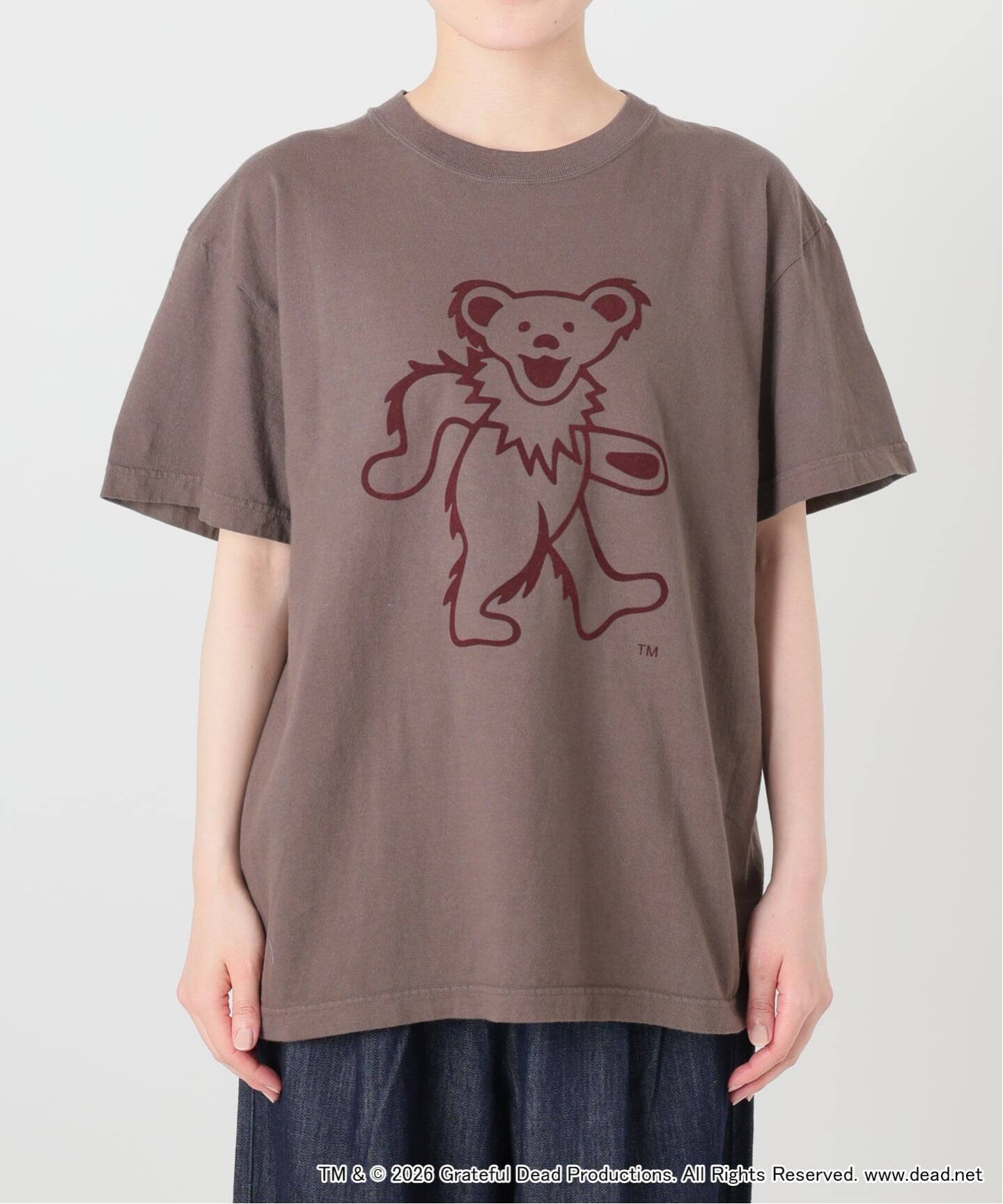 JOINT WORKS GOOD ROCK SPEED / グッドロックスピード DANCING BEAR FLOCKED PRINT T-SHIRT ジョイントワークス トップス カットソー・Tシャツ ブラウン【送料無料】