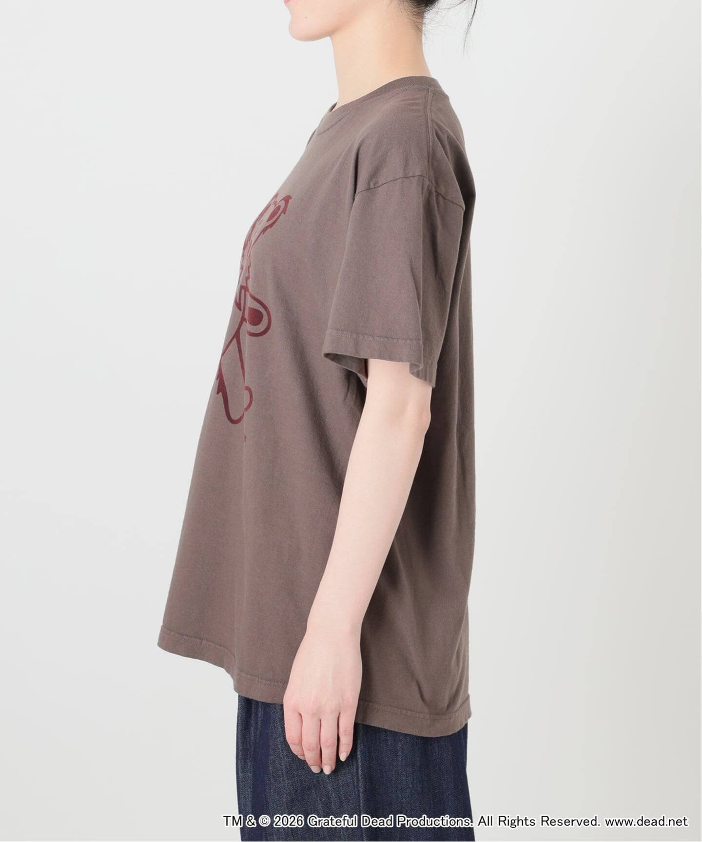 JOINT WORKS GOOD ROCK SPEED / グッドロックスピード DANCING BEAR FLOCKED PRINT T-SHIRT ジョイントワークス トップス カットソー・Tシャツ ブラウン【送料無料】