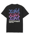 X-girl TRIPLE MILLS LOGO S/S TEE Tシャツ X-girl エックスガール トップス カットソー Tシャツ ブラック ブルー ホワイト【送料無料】