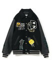 A BATHING APE BAPE VARSITY JACKET ア ベイシング エイプ ジャケット アウター スタジャン スカジャン ブラック ブルー【送料無料】