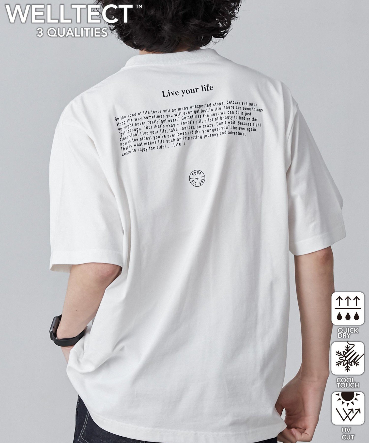 コーエン 服 メンズ coen 【WELLTECT】メッセージロゴプリントTシャツ(WEB限定カラー) コーエン トップス カットソー・Tシャツ ホワイト グレー ブルー